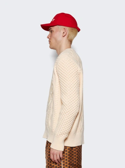 Shop Bally Knitted Wool Crewneck Sweater In Neutrals