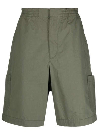 Shop Ambush Green Cotton Bermuda Shorts