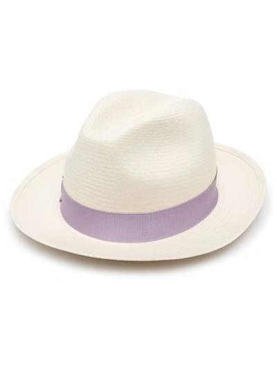 Shop Borsalino Beige Straw Hats In Neutrals