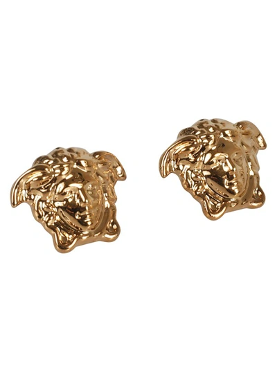 Shop Versace Gold Medusa Head Earrings