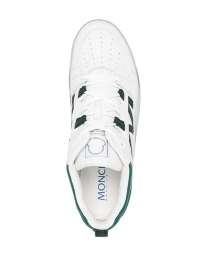 Shop Moncler Pivot Leather Trainers In White