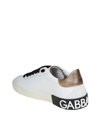 Shop Dolce & Gabbana White Calfskin Low Sneakers