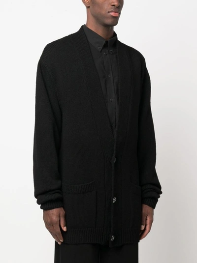 Shop Balmain Black Knitted Cardigan