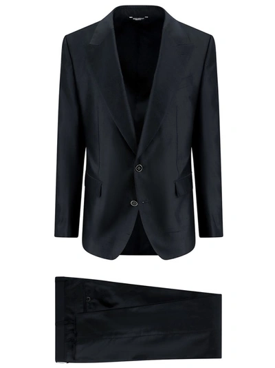 Shop Dolce & Gabbana Shantung Suit In Black
