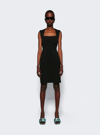 Shop Bottega Veneta Compact Mini Black Dress