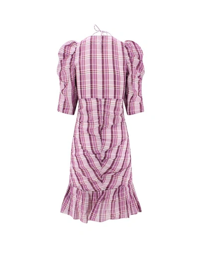 Shop Isabel Marant Étoile Cotton Dress With Drapery In Pink