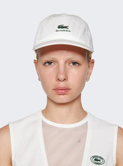 Shop Sporty And Rich X Lacoste Serif Hat In White