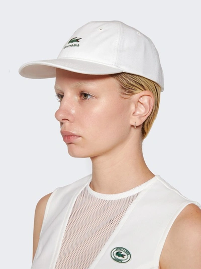 Shop Sporty And Rich X Lacoste Serif Hat In White