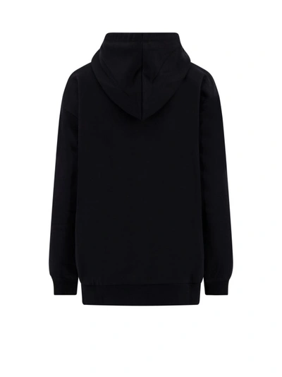 Shop Michael Kors Flocked Monogram Biologic Cotton Sweatshirt In Black