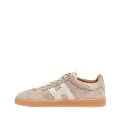 Shop Hogan Beige Suede Sneakers In Neutrals