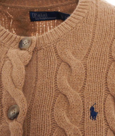 Shop Polo Ralph Lauren Brown Wool Cardigan