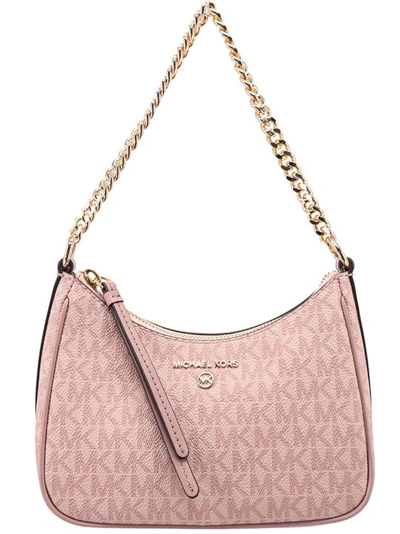 Shop Michael Kors Pink Coated Canvas Shoulder Bag