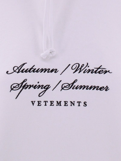 Shop Vetements Cotton Blend Sweatshirt With Embroidered 4 Seasons Logo In White