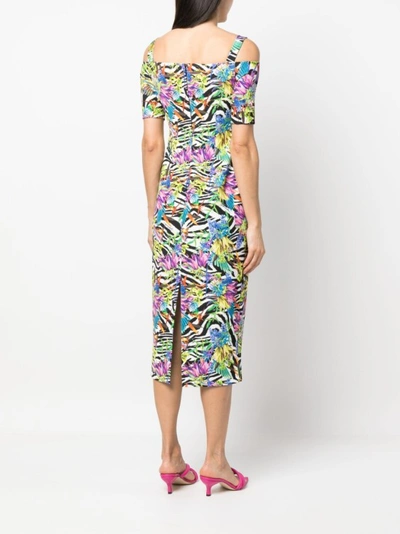 Shop Just Cavalli Multicolour Midi Dress In Multicolor
