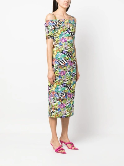 Shop Just Cavalli Multicolour Midi Dress In Multicolor