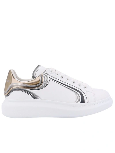 Shop Alexander Mcqueen Curve Tech Print Leather Sneakers In White
