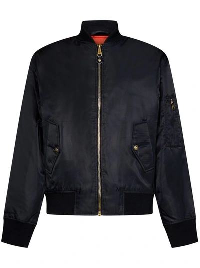 Shop Versace Jeans Couture Black Nylon Bomber Jacket
