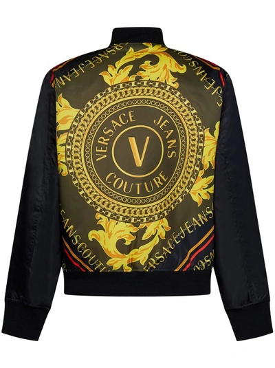 Shop Versace Jeans Couture Black Nylon Bomber Jacket
