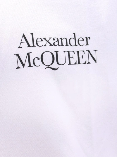 Shop Alexander Mcqueen Organic Cotton T-shirt With Logo Print In White