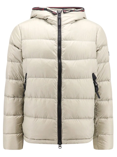 Shop Peuterey Beige Padded And Quilted Jacket With Hood In Neutrals
