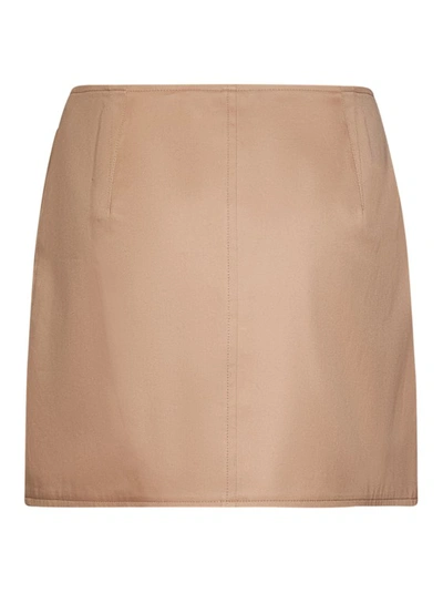 Shop Burberry Pale Nude Pink Cotton Miniskirt