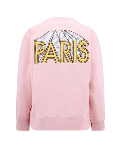 Shop Kenzo Cotton Sweatshirt With Frontal Logo Print In Pink