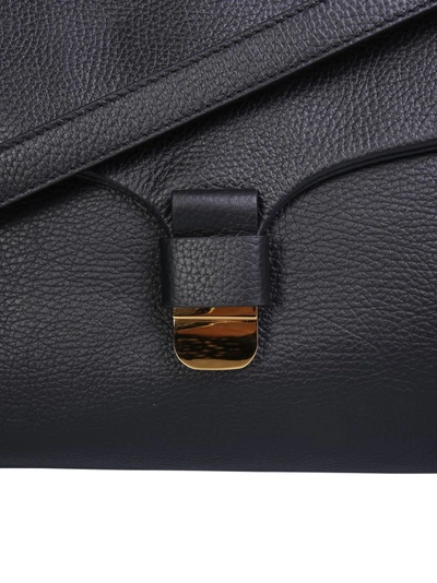 Shop Coccinelle Black Leather Logo-detail Tote Bag