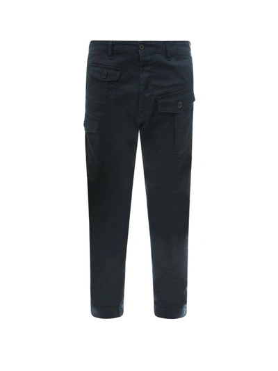 Shop Dsquared2 Cargo Cotton Trouser With Pockets In Black