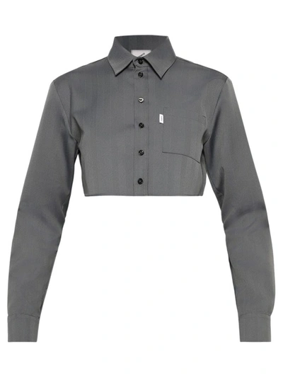 Shop Coperni Grey Cropped Shirt