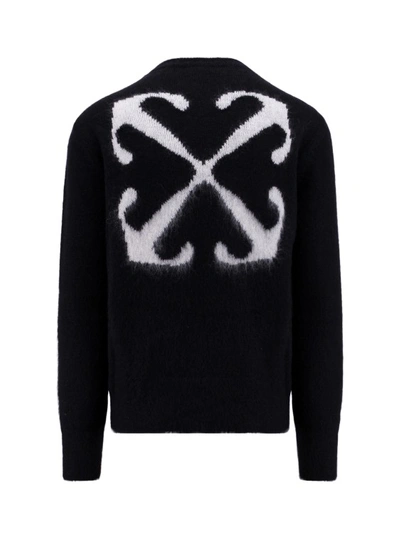 Shop Off-white Mohair Blend Sweater With Arrow Motif In Black