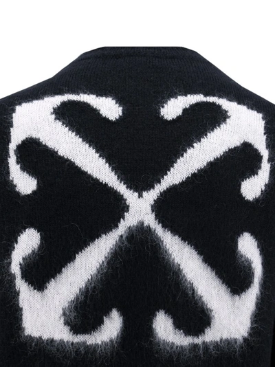 Shop Off-white Mohair Blend Sweater With Arrow Motif In Black