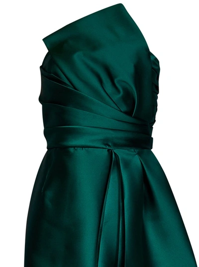 Shop Alberta Ferretti Green Midi Bustier Dress