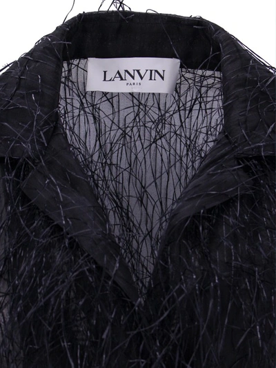 Shop Lanvin Viscose And Silk Coat In Black