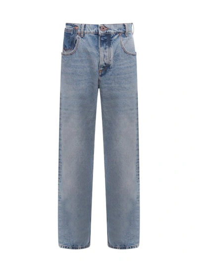 Shop Balmain Contrast-effect Denim Straigth Fit Jeans In Blue