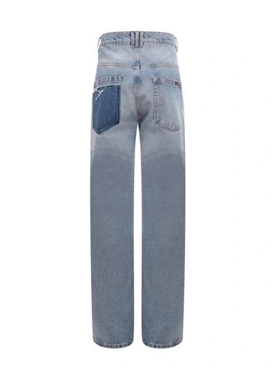 Shop Balmain Contrast-effect Denim Straigth Fit Jeans In Blue