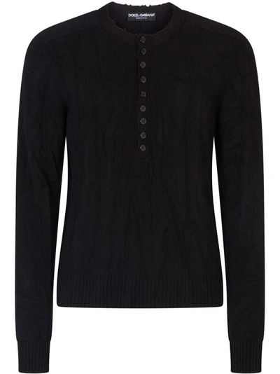 Shop Dolce & Gabbana Long-sleeved Black Sweater