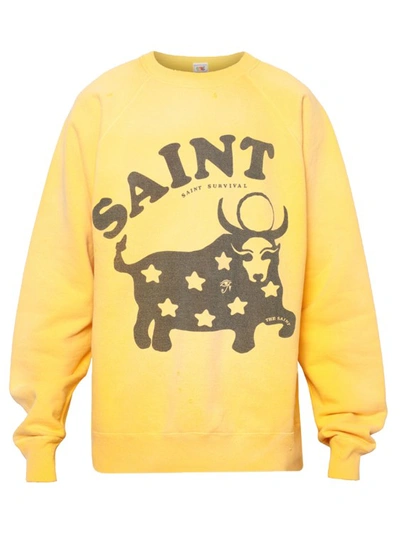 Shop Saint Michael Cow Sweatshirt In Gold