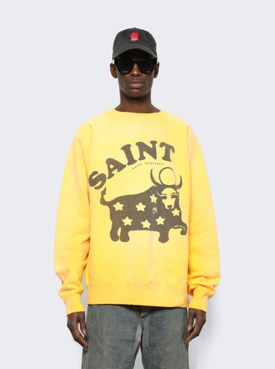 Shop Saint Michael Cow Sweatshirt In Gold