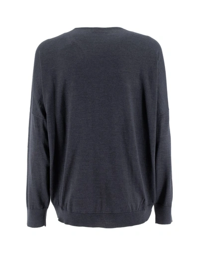 Shop Brunello Cucinelli Cashmere And Silk Sweater In Grey