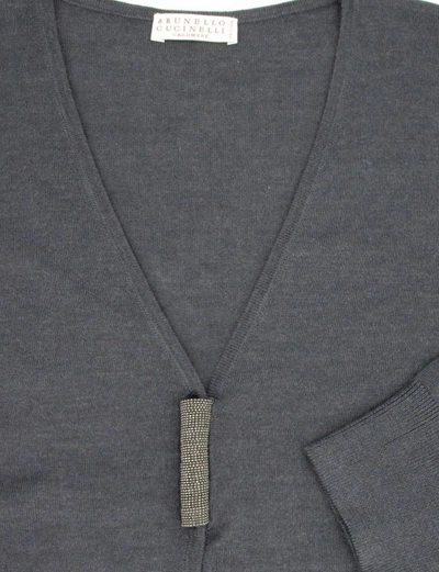 Shop Brunello Cucinelli Cashmere And Silk Sweater In Grey