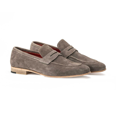 Alexander 1910 Cannes Moccasin - Grey Suede In Grey