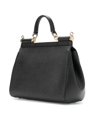 Shop Dolce & Gabbana Black Sicily Shoulder Bag