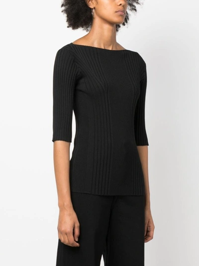 Shop Calvin Klein Black Ribbed Shortsleeve Sweater