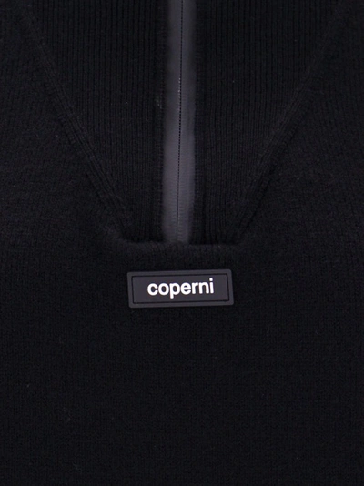 Shop Coperni Wool Sweater With High Collar In Black