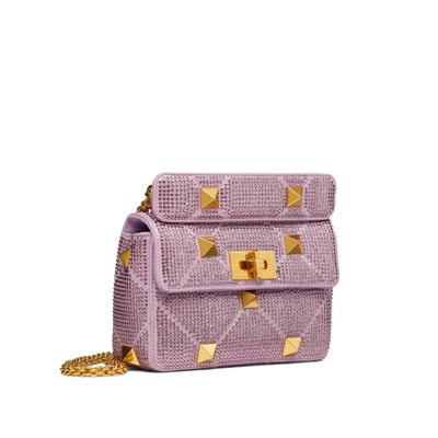 Shop Valentino Roman Stud Handbag In Pink