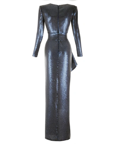 Shop Gemy Maalouf Ruffled Detail Dress - Long Dresses In Blue