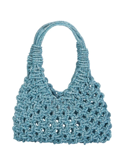 Shop Hibourama Aquamarine Hand Woven Bag In Blue
