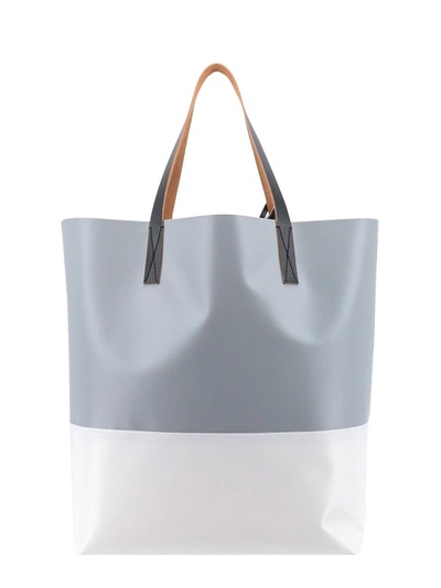 Shop Marni Pvc Shoulder Bag With Logo Print In White