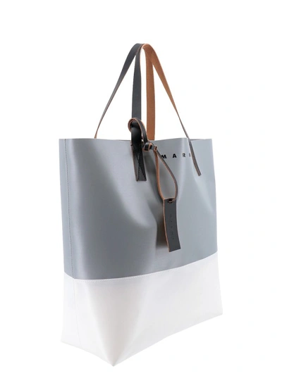 Shop Marni Pvc Shoulder Bag With Logo Print In White