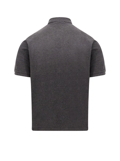 Shop Saint Laurent Cotton Blend Polo Shirt In Black